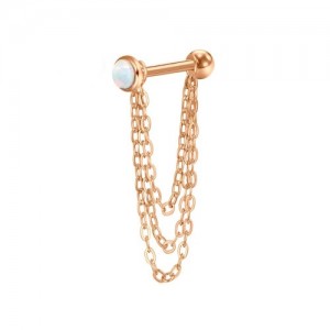 Piercing Corrente Helix Modelo 9 Aço PVD Rosê Gold